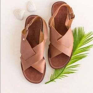 Adelisa & Co. Cruz Brown Leather Sandals 39